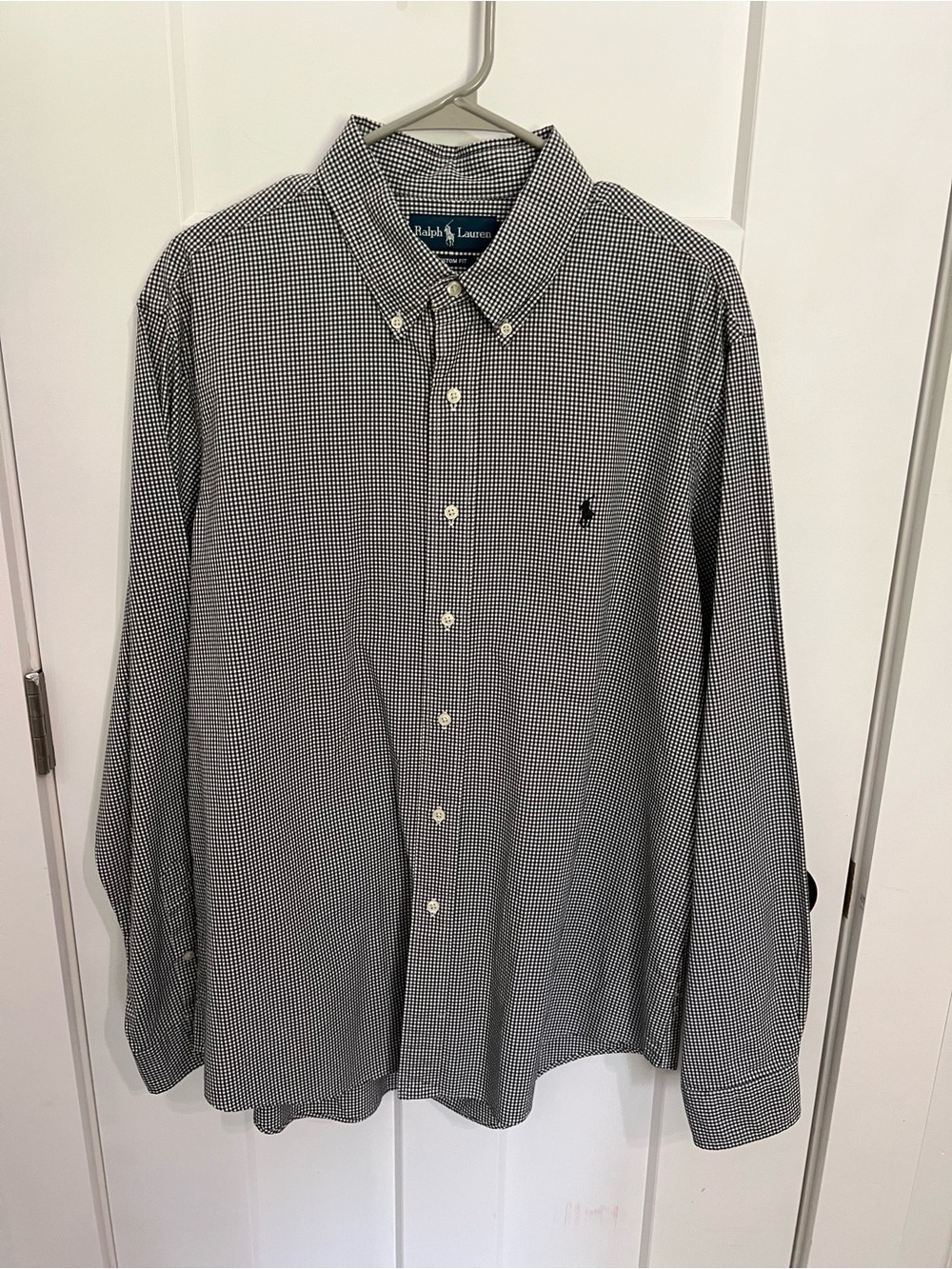 Ralph Lauren Black & White Micro-Gingham Button-Down Shirt